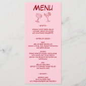 Moderne Roze Trouwdag Menu (Voorkant)