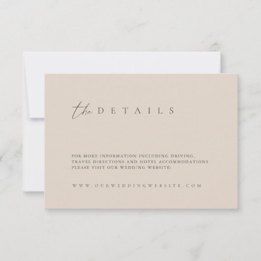 Moderne Roze Trouwdetails Bijgevoegde kaart (Voorkant)