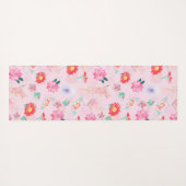 Moderne roze tuin yogamat (Achterkant (horizontaal))
