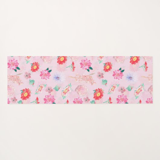 Moderne roze tuin yogamat (Achterkant (horizontaal))
