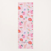 Moderne roze tuin yogamat (Voorkant)