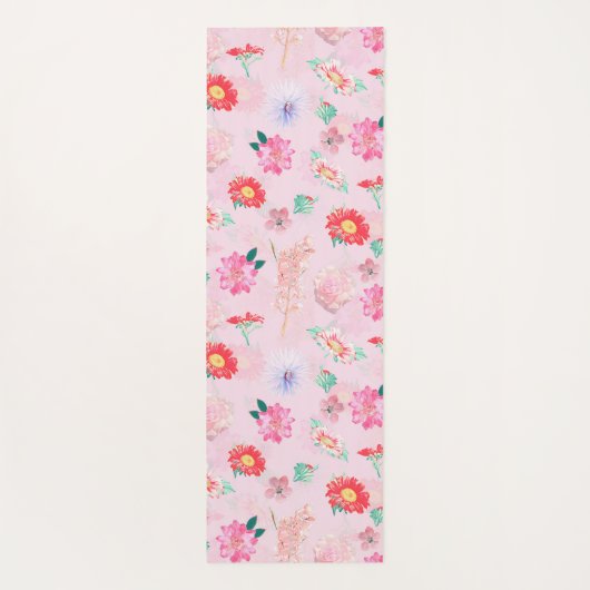 Moderne roze tuin yogamat (Achterkant)