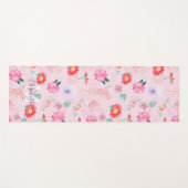 Moderne roze tuin yogamat (Voorkant (horizontaal))