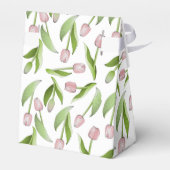 Moderne Roze Tulp Bedankt Feest Bedankdoosjes (Achterkant)