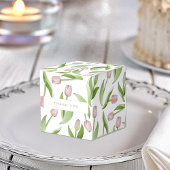 Moderne Roze Tulp Bloem Bedankt Feest Bedankdoosjes