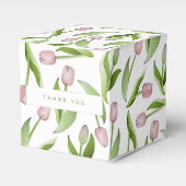 Moderne Roze Tulp Bloem Bedankt Feest Bedankdoosjes (Voorkant Zijde)