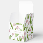 Moderne Roze Tulp Bloem Bedankt Feest Bedankdoosjes (Geopend)