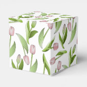 Moderne Roze Tulp Bloem Bedankt Feest Bedankdoosjes (Achterkant)