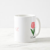 Moderne Roze Tulp Bloem Koffiemok (Voorkant rechts)