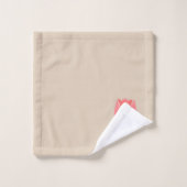 Moderne Roze Tulp Bloem op Licht Beige Bad Handdoek (Wasdoekje)