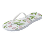 Moderne Roze Tulp Bloem Patroon Teenslippers (Schuin)