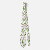 Moderne Roze Tulp Bloem Stropdas (Voorkant)
