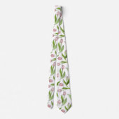 Moderne Roze Tulp Bloem Stropdas (Achterkant)