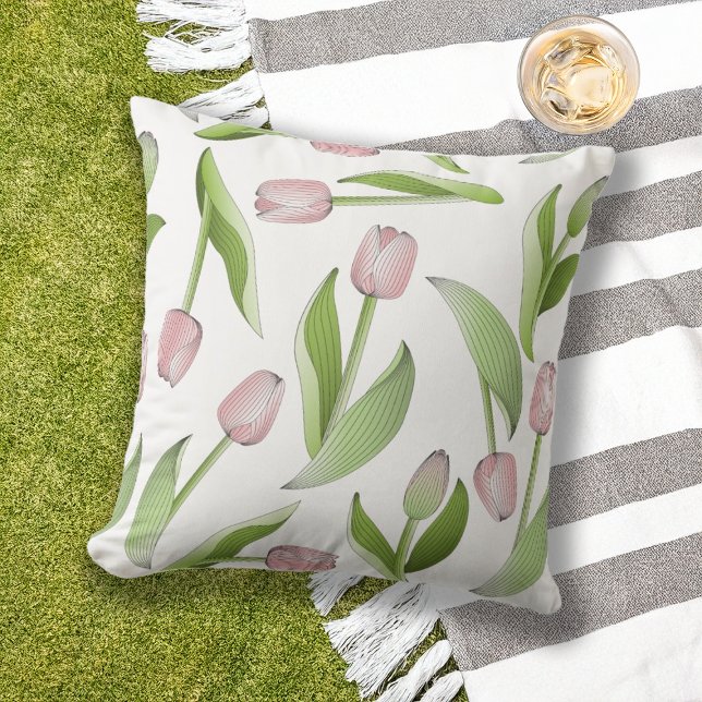 Moderne Roze Tulp Buitenkussen (Creator heeft geüpload)
