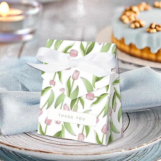 Moderne Roze Tulp Dank u Partij Bedankdoosjes
