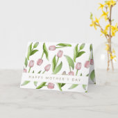 Moderne roze Tulp Flower Moederdag Kaart (Gele Bloem)