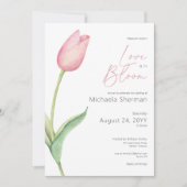 Moderne roze tulp liefde in bloei douche kaart (Voorkant)