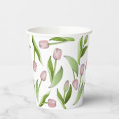 Moderne Roze Tulp Papieren Bekers (Links)