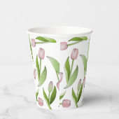 Moderne Roze Tulp Papieren Bekers (Rechts)