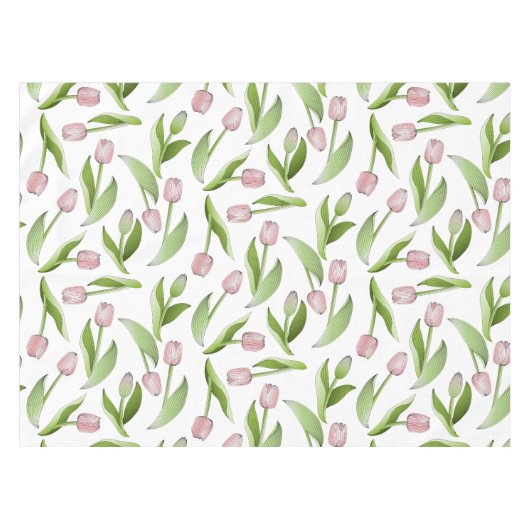 Moderne Roze Tulp Tafelkleed (Voorkant (Horizontaal))
