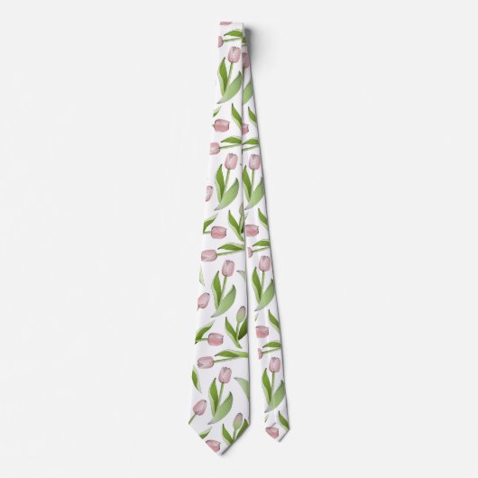 Moderne roze Tulp-ventilator Stropdas (Voorkant)