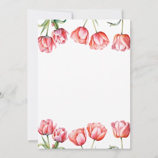 Moderne Roze Tulpen Bloemen Moederdag Brunch Kaart (Achterkant)