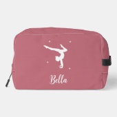 Moderne Roze Turnen Dans Fitness Reizen Toilettasje (Achterkant)
