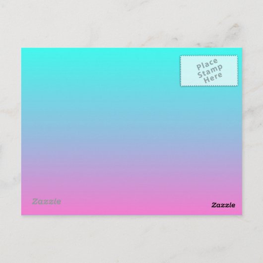 Moderne roze turquoise ombre bruiloft Dank u Briefkaart (Achterkant)