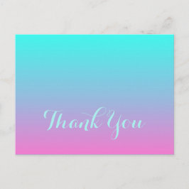 Moderne roze turquoise ombre bruiloft Dank u Briefkaart