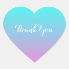 Moderne roze turquoise ombre bruiloft Dank u Hart Sticker