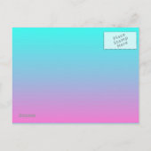 moderne roze turquoise ombre wedding save the date aankondigingskaart (Achterkant)