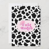 Moderne Roze Tweeling Cowgirl Eerste Rodeo 1e Verj Kaart (Achterkant)