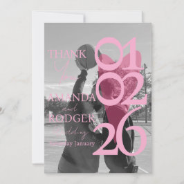 Moderne Roze Typografie Bedankkaart Foto