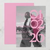 Moderne Roze Typografie Bedankkaart Foto (Voorkant / Achterkant)