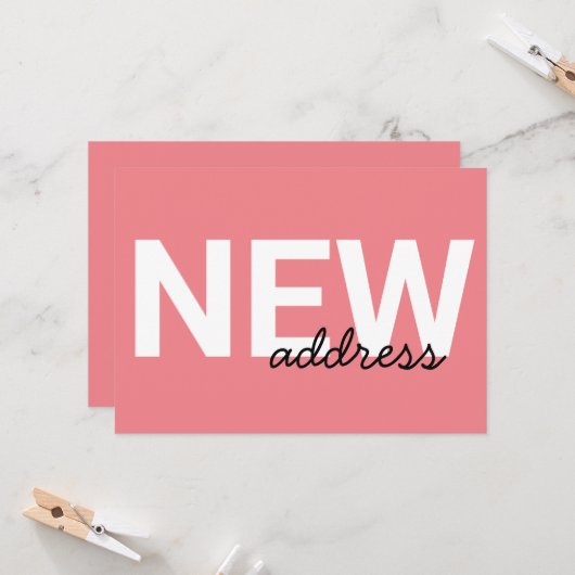 Moderne roze Typografie Bewegende Aankondiging (Voorkant / Achterkant in situ)