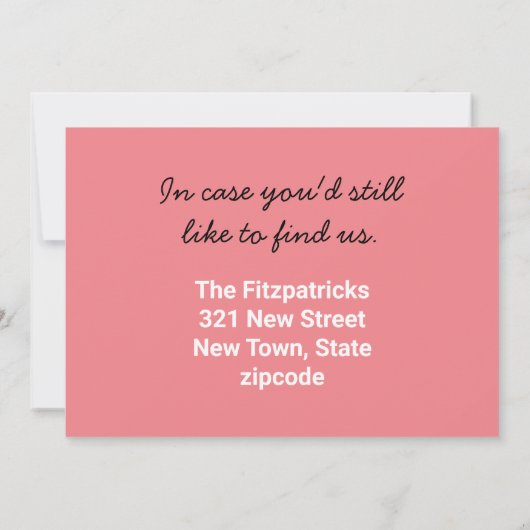 Moderne roze Typografie Bewegende Aankondiging (Achterkant)