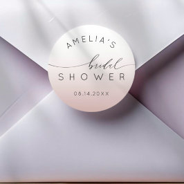 Moderne Roze Typografie Bruidsfeest Favor Ronde Sticker