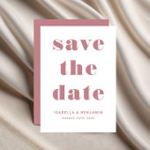 Moderne roze typografie bruiloft save the date