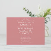 Moderne roze Typografie Galentine's Day Party Kaart (Staand voorkant)