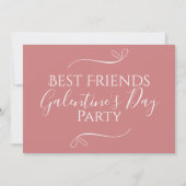 Moderne roze Typografie Galentine's Day Party Kaart (Achterkant)