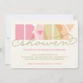 Moderne Roze Typografie Kleurrijk Meisje Baby show Kaart (Voorkant)