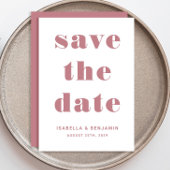 Moderne Roze Typografie Trouwdag Save The Date