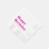 Moderne Roze Typografie Verjaardag Servet (Hoek)