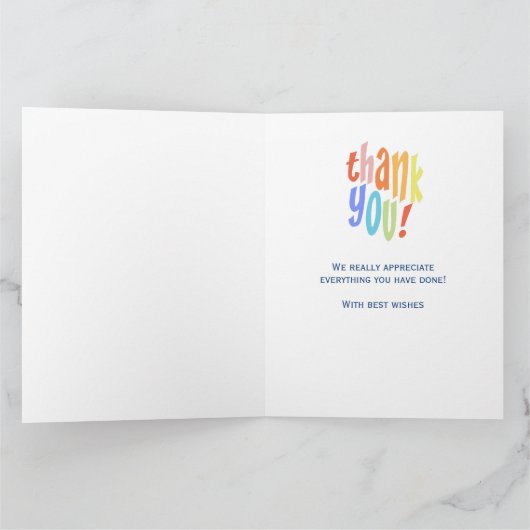 Moderne roze typografische dank u waardering kaart (Binnen)