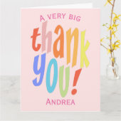 Moderne roze typografische dank u waardering kaart (Gele Bloem)