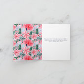 Moderne Roze Vakantie Bloemen Foto Feestdagen Kaart (Binnen)