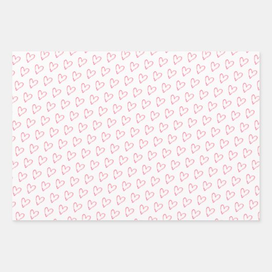 Moderne roze Valentijnsdag die papier S verpakt Inpakpapier Vel (Voorkant)