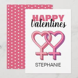 Moderne roze Valentijnsdag Feestdagenkaart