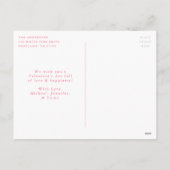 Moderne roze Valentijnsdag van het Manuscript Foto Feestdagenkaart (Achterkant)