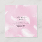Moderne roze veer juwelen vierkante visitekaartje (Achterkant)